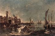 GUARDI, Francesco Landscape with a Fisherman s Tent oil painting artist